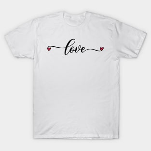 Valentine's Day Gift - Handwritten Love Logo Design T-Shirt
